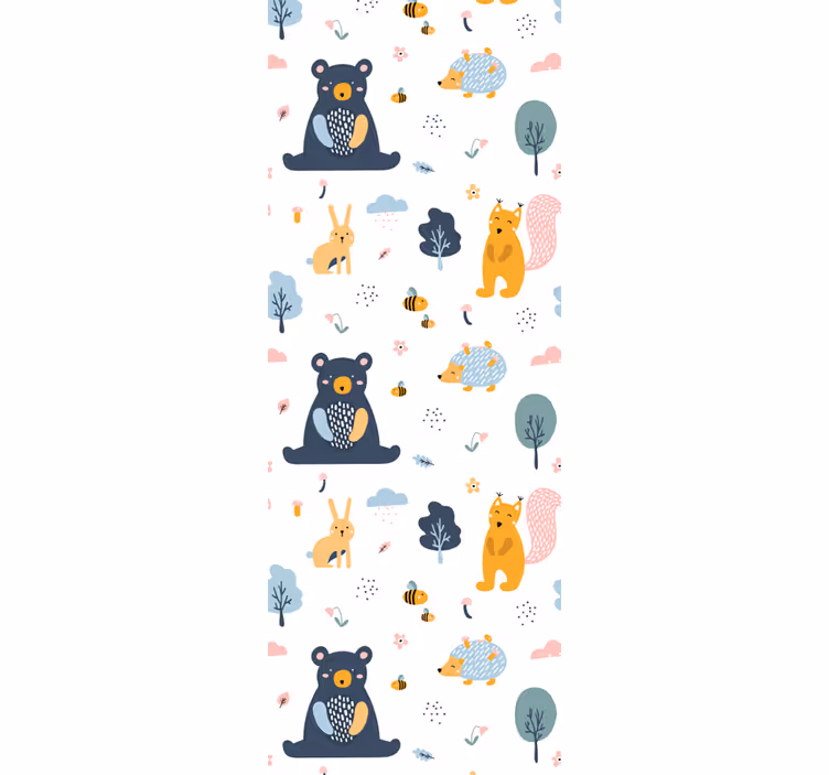 Tenda a rullo cameretta scoiattoli e orsetti colorati - TenStickers