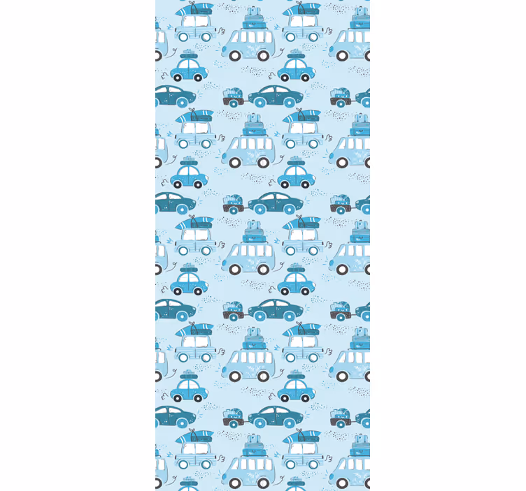 Tenda a rullo cameretta veicoli cittadini blu stile nordico - TenStickers