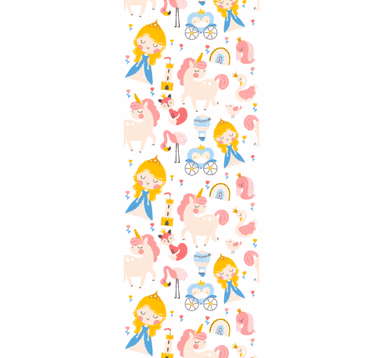 Tenda a rullo cameretta principesse e unicorni - TenStickers