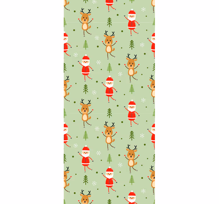Tenda a rullo cameretta babbo natale e una renna - TenStickers