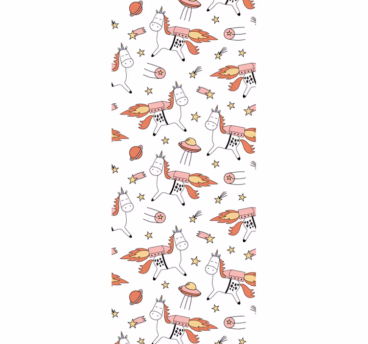 Tenda a rullo cameretta motivo unicorni e simboli spaziali - TenStickers