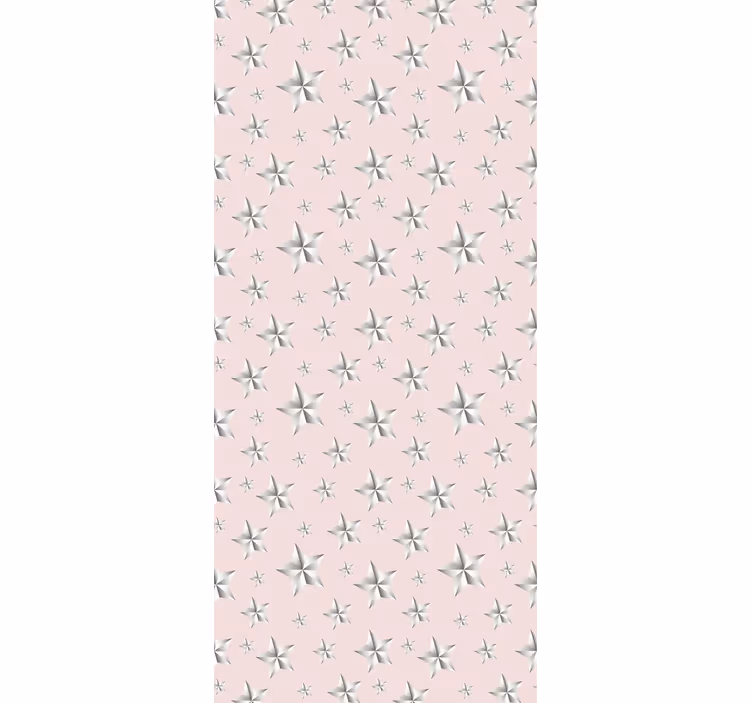 Tenda a rullo cameretta stelle bianche sfondo rosa - TenStickers