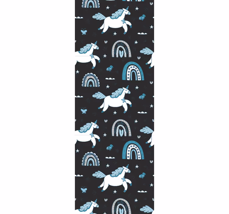 Tenda a rullo cameretta motivo cavalli scuri senza giunture - TenStickers