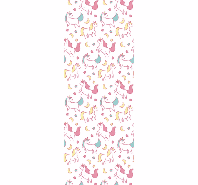 Tenda a rullo cameretta motivo unicorno disegnato a mano - TenStickers