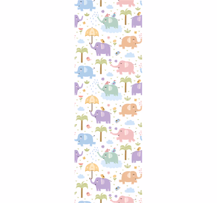 Tenda a rullo cameretta con motivo carino elefanti - TenStickers