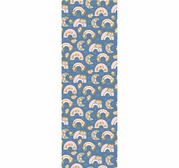 Tenda a rullo cameretta con motivo arcobaleno e fiori - TenStickers
