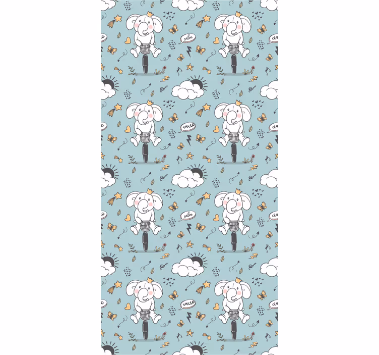 Tenda a rullo cameretta elefanti che salutano - TenStickers