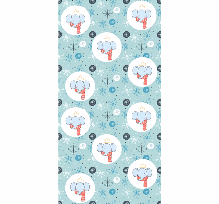 Tenda a rullo cameretta elefante invernale - TenStickers
