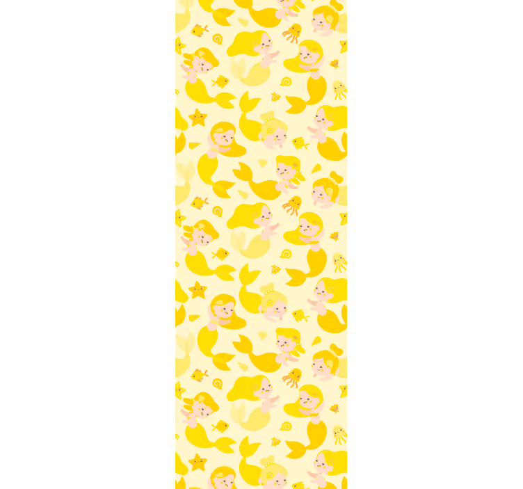 Tenda a rullo cameretta sirena gialla sorridente - TenStickers