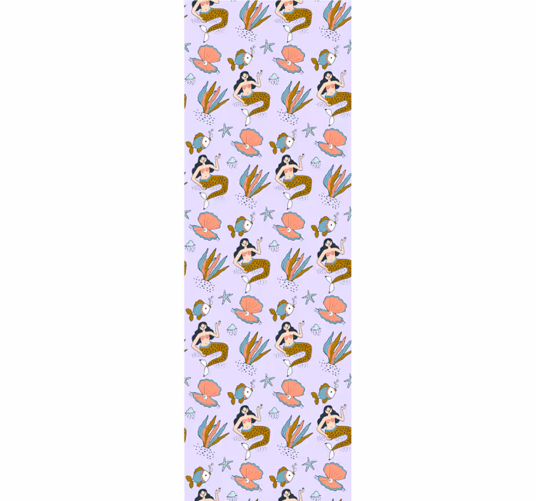 Tenda a rullo cameretta sirene e conchiglie - TenStickers