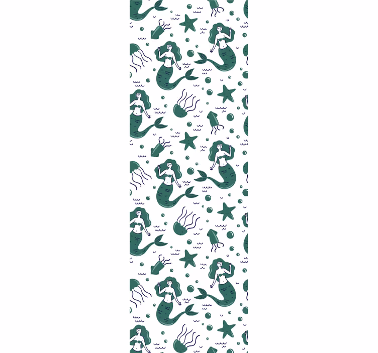 Tenda a rullo cameretta sirene verdi - TenStickers