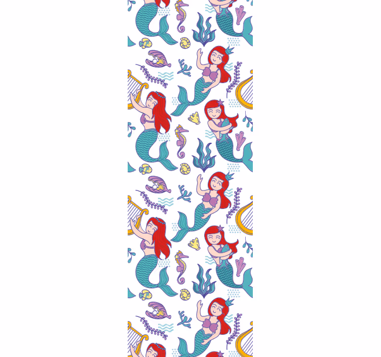 Tenda a rullo cameretta sirena ariel sorridente - TenStickers