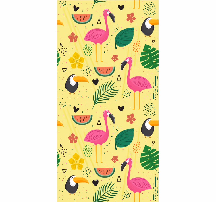 Tenda a rullo cameretta animali carini con piante - TenStickers