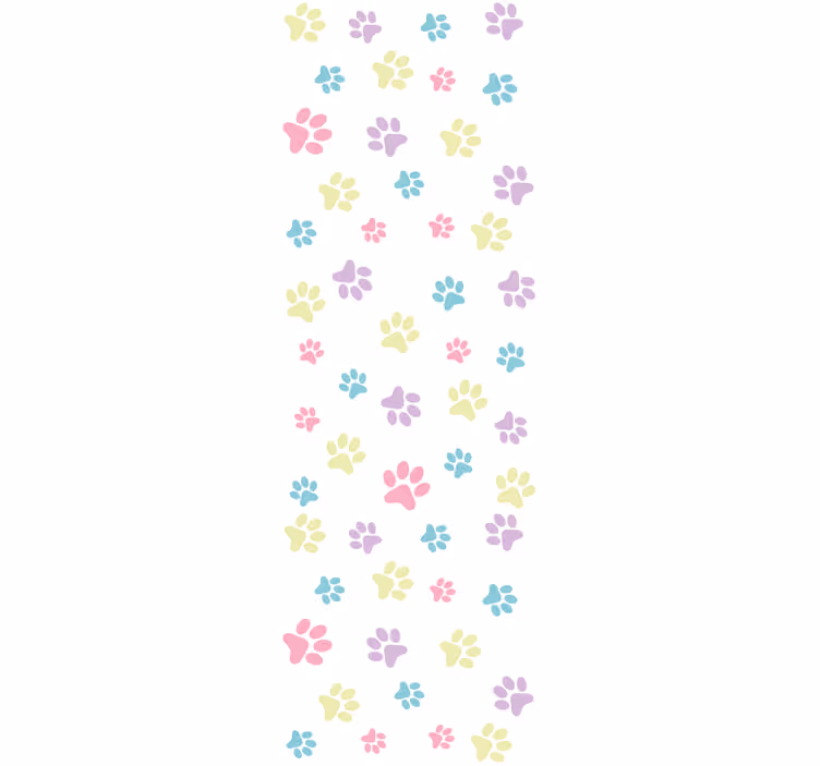 Tenda a rullo cameretta zampe di cane colorate - TenStickers