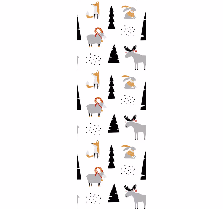 Tenda a rullo cameretta motivi animali invernali - TenStickers