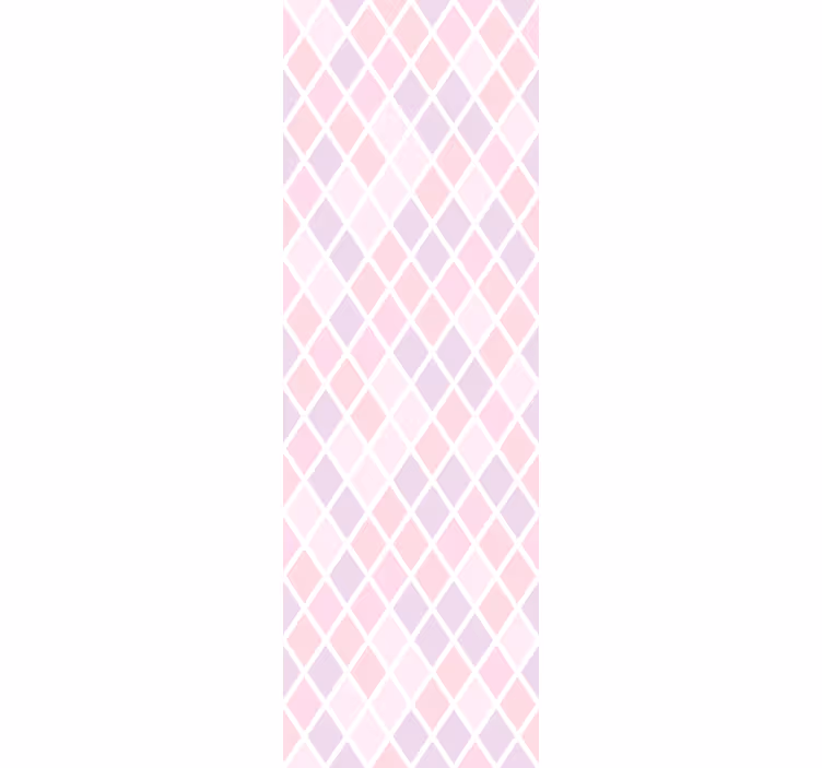 Tenda a rullo cameretta design rombi rosa e bianchi - TenStickers