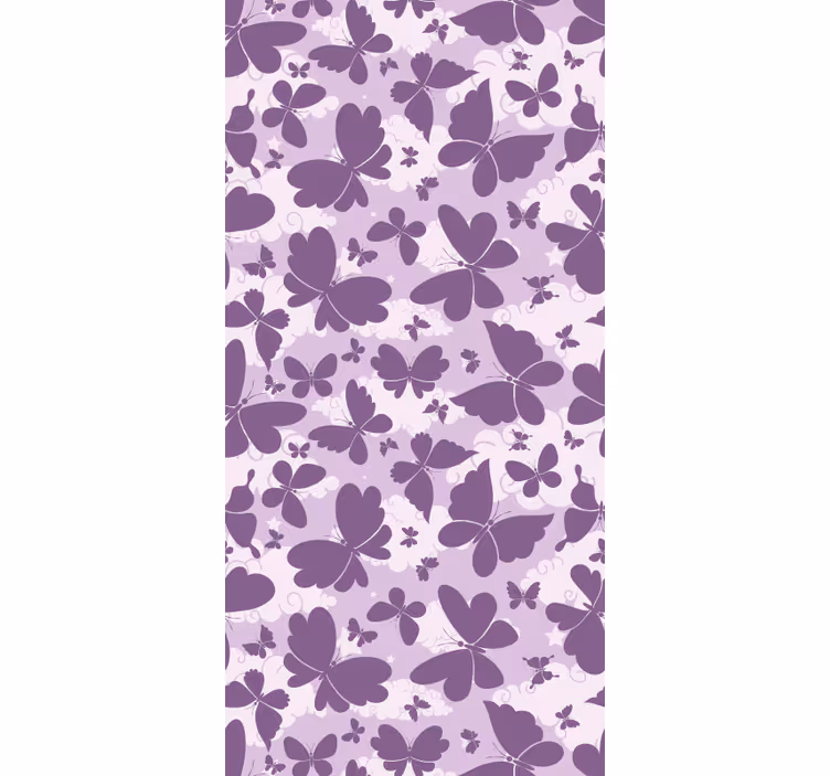 Tenda a rullo cameretta motivo farfalle viola cielo nuvoloso - TenStickers