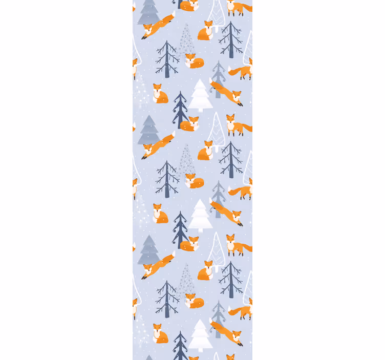 Tenda a rullo cameretta design con volpe invernale - TenStickers