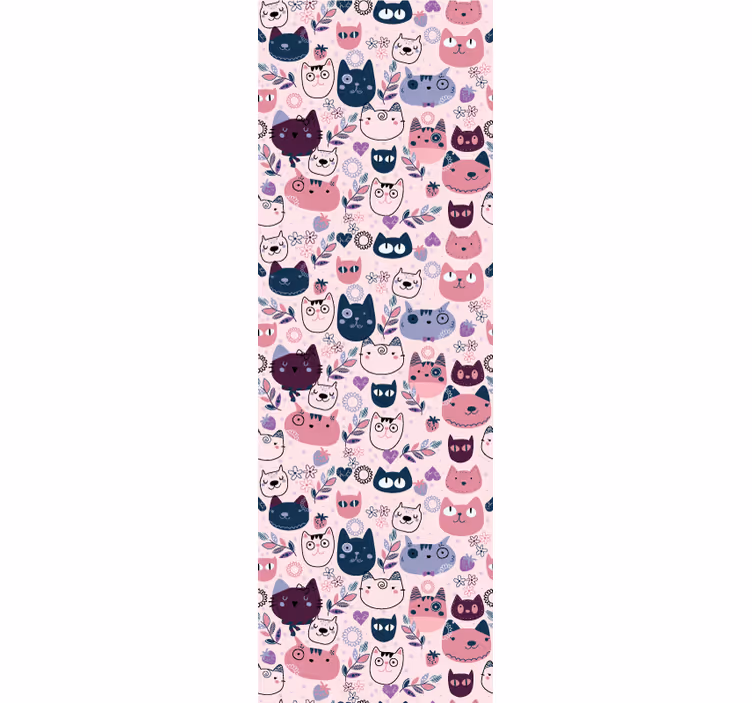 Tenda a rullo cameretta motivo gatti rosa moda - TenStickers