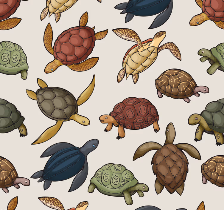 Tenda a rullo cameretta varietà di tartarughe - TenStickers