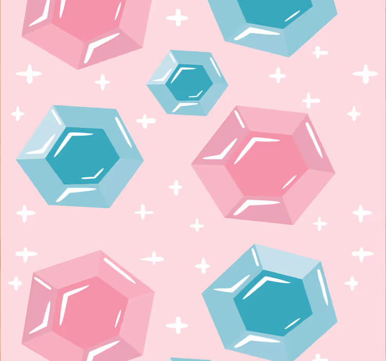 Tenda a rullo cameretta gemme geometriche dai toni gioiello - TenStickers