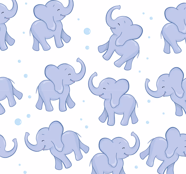 Tenda a rullo cameretta elefantino e bolle - TenStickers