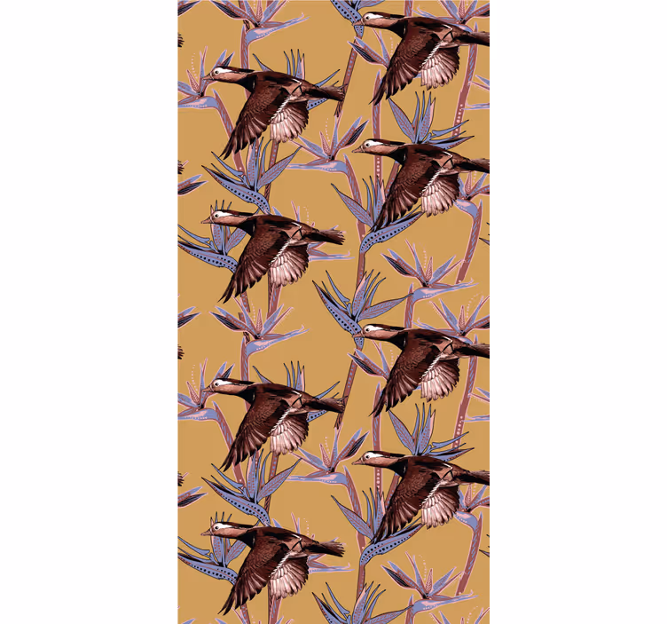 Tenda a rullo per ufficio design vintage animali lago - TenStickers