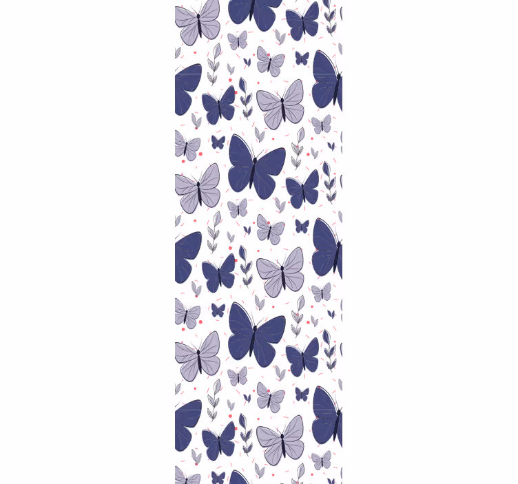 Tenda a rullo per ufficio motivo farfalle rosa e blu - TenStickers