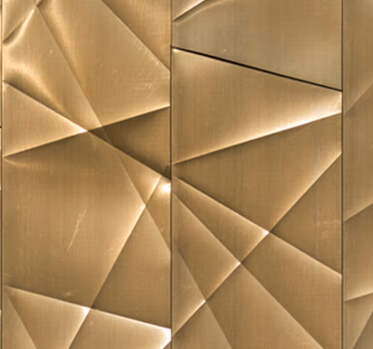 Tenda a rullo per ufficio texture poligonale dorata 3d - TenStickers