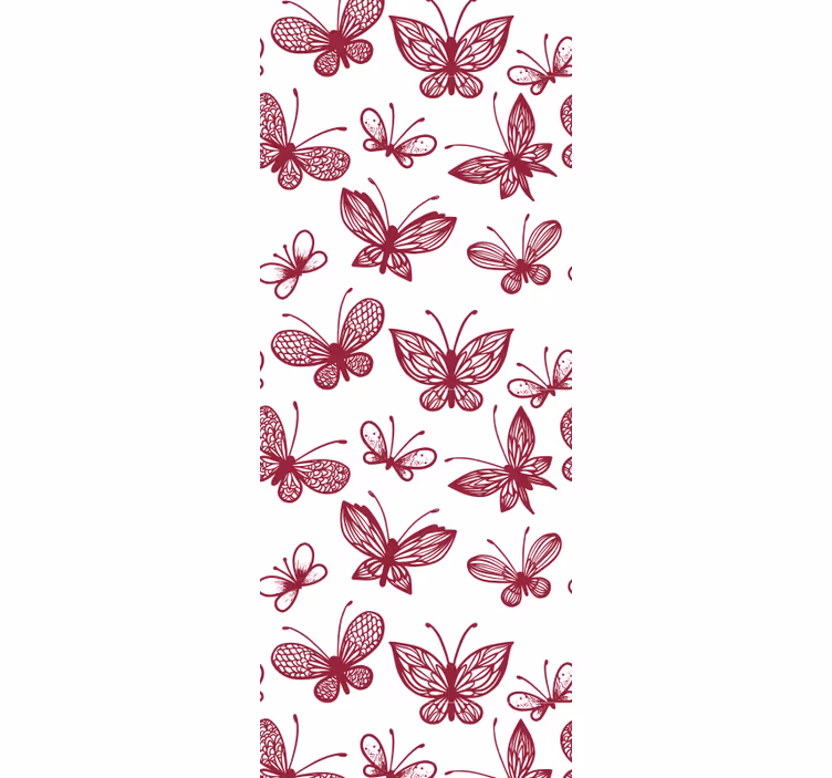 Tenda a rullo camera ragazzi motivo farfalle rosse elegante - TenStickers
