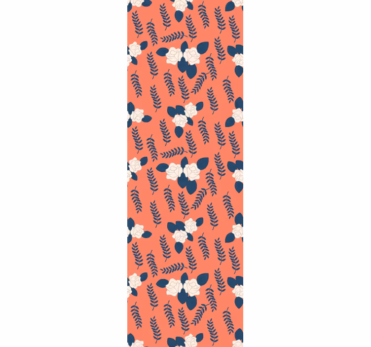 Tenda a rullo camera ragazzi motivo fiori rosa arancio - TenStickers