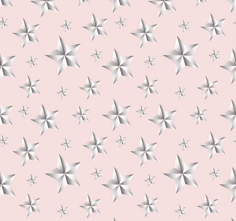 Tenda a rullo camera ragazzi stelle bianche sfondo rosa - TenStickers