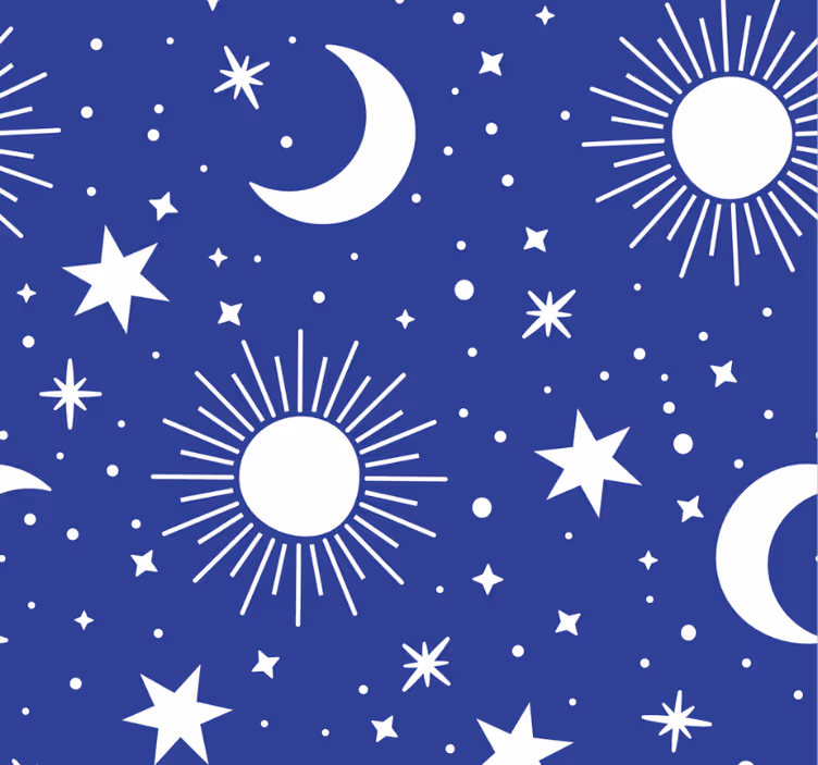 Tenda a rullo camera ragazzi stelle e lune su sfondo blu - TenStickers