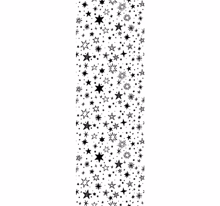 Tenda a rullo camera ragazzi motivo stelle nere su bianco - TenStickers