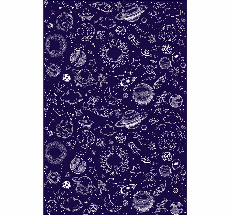 Tenda a rullo camera ragazzi doodle planetario - TenStickers