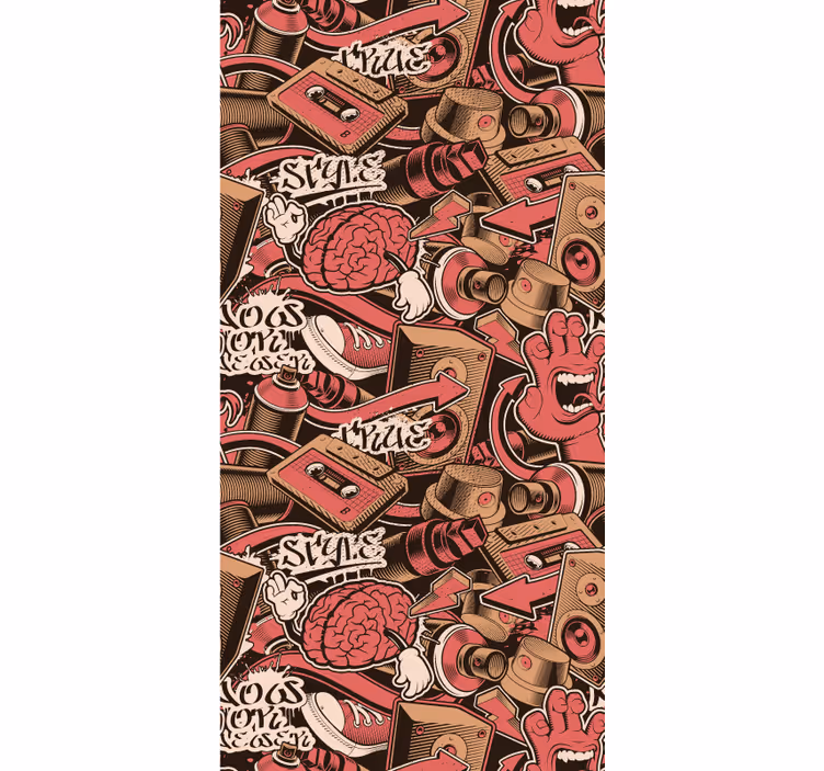 Tenda a rullo camera ragazzi graffiti rossi - TenStickers