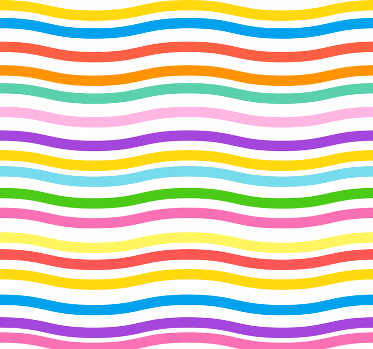 Tenda a rullo camera ragazzi motivo righe arcobaleno irregolari - TenStickers