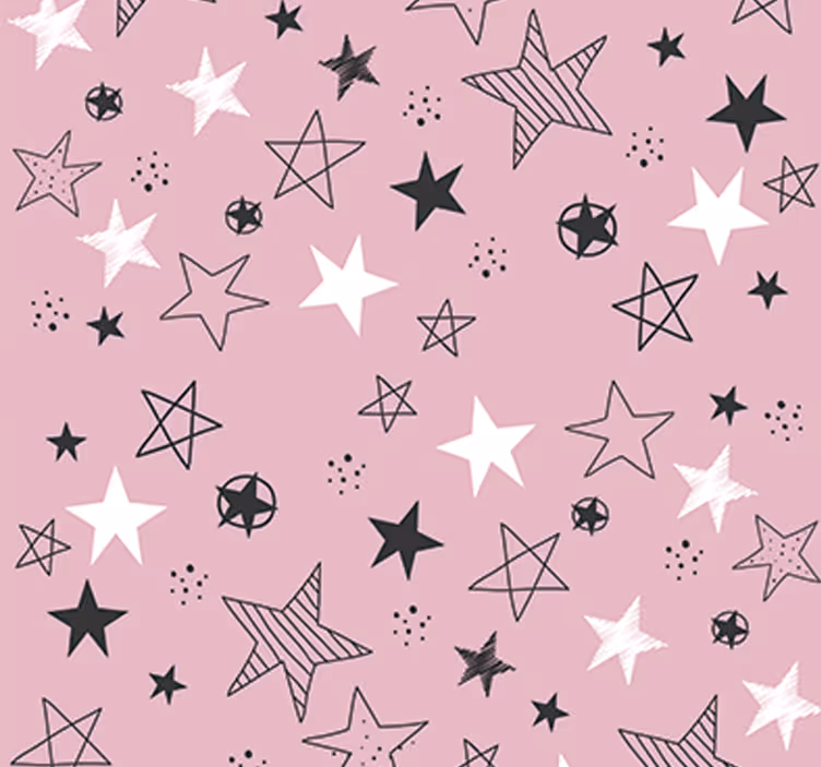 Tenda a rullo camera ragazzi stelle rosa - TenStickers