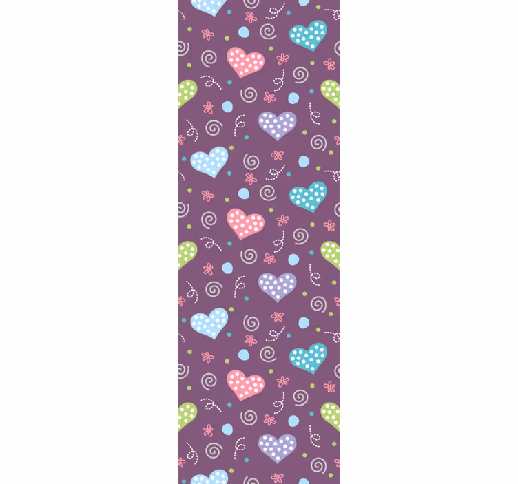 Tenda a rullo moderna cuori e linee decorative - TenStickers