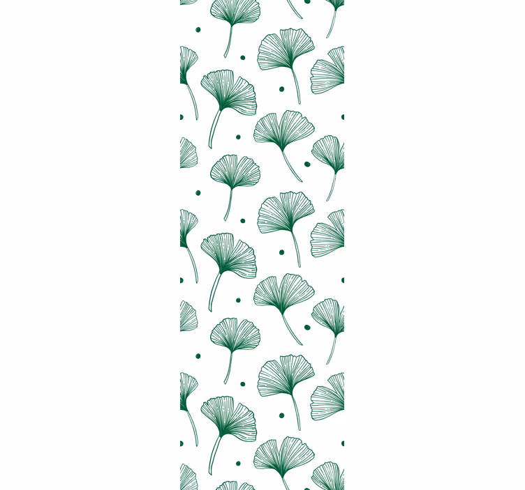 Tenda a rullo moderna foglie verdi di ginkgo grandi - TenStickers