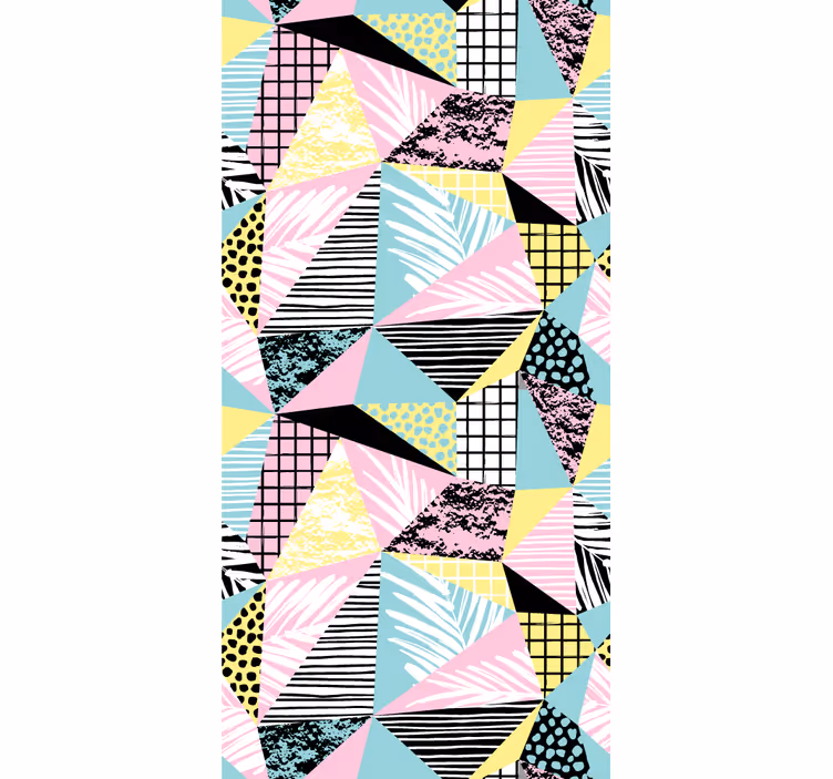 Tenda a rullo moderna design tropicale con palme e geometrie - TenStickers
