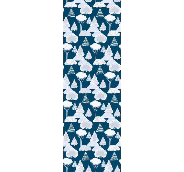 Tenda a rullo moderna alberi blu navy japandi - TenStickers