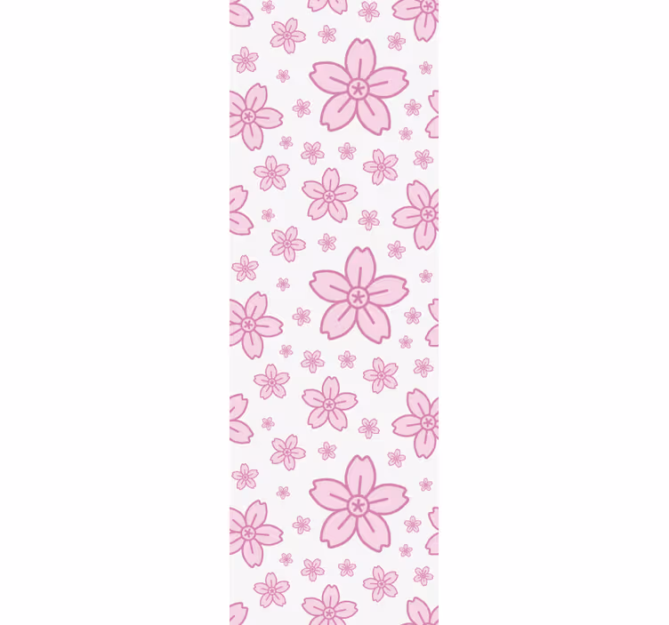 Tenda a rullo moderna fiori piccoli rosa su sfondo bianco - TenStickers