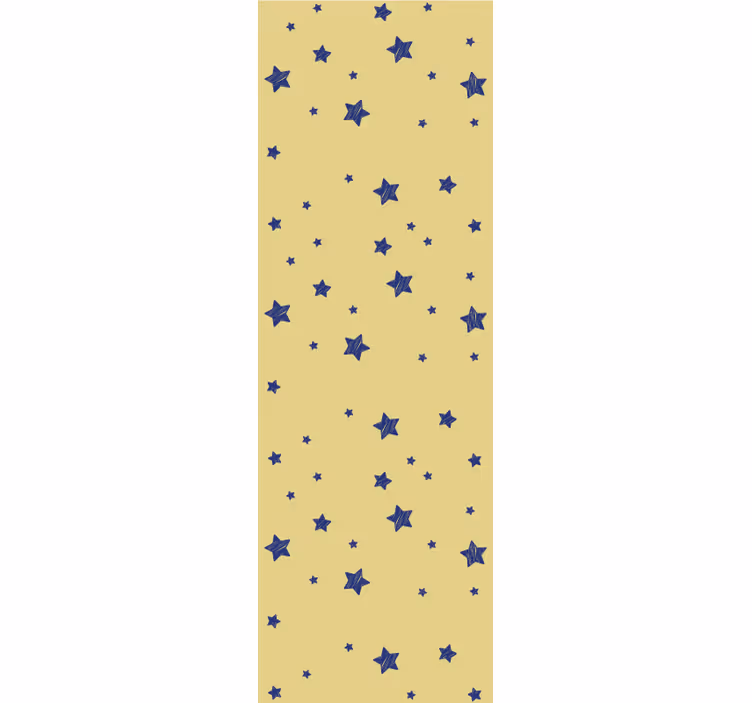 Tenda a rullo moderna stelle blu su sfondo giallo - TenStickers