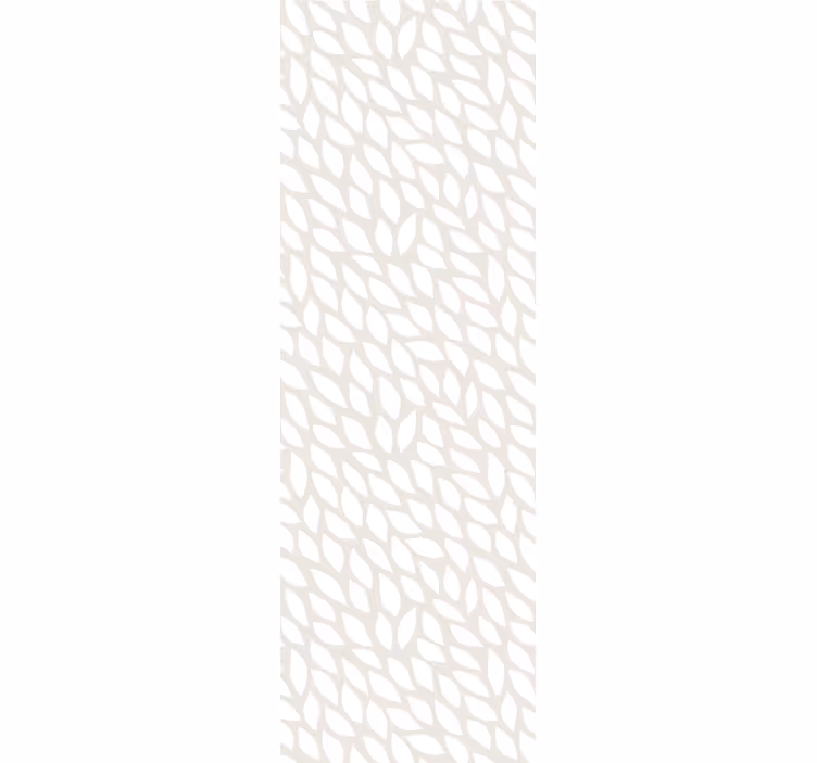Tenda a rullo moderna foglie bianche su grigio - TenStickers