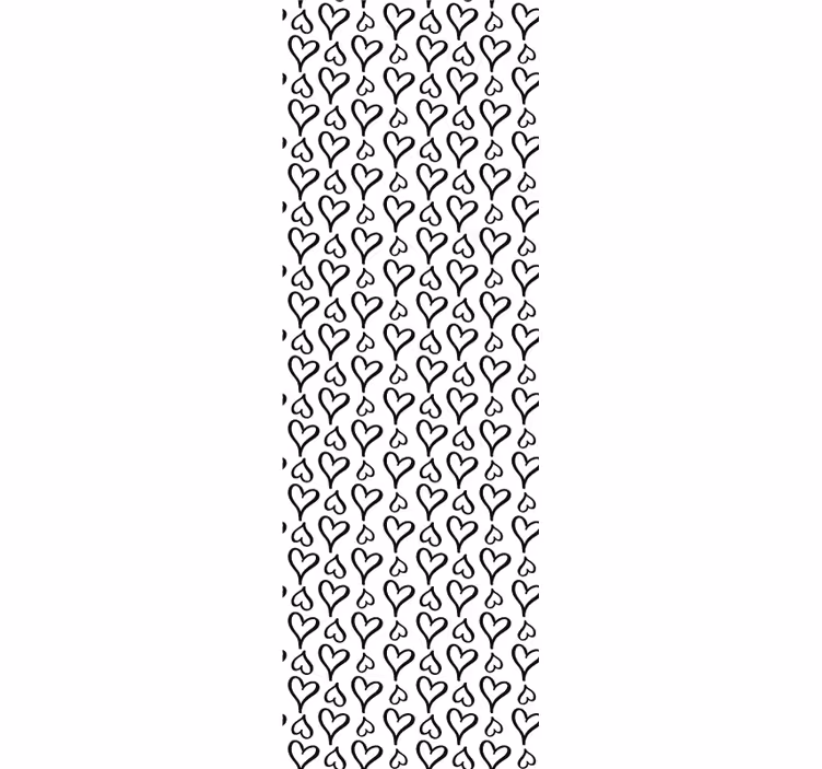Tenda a rullo moderna icone cuore nere illustrate - TenStickers