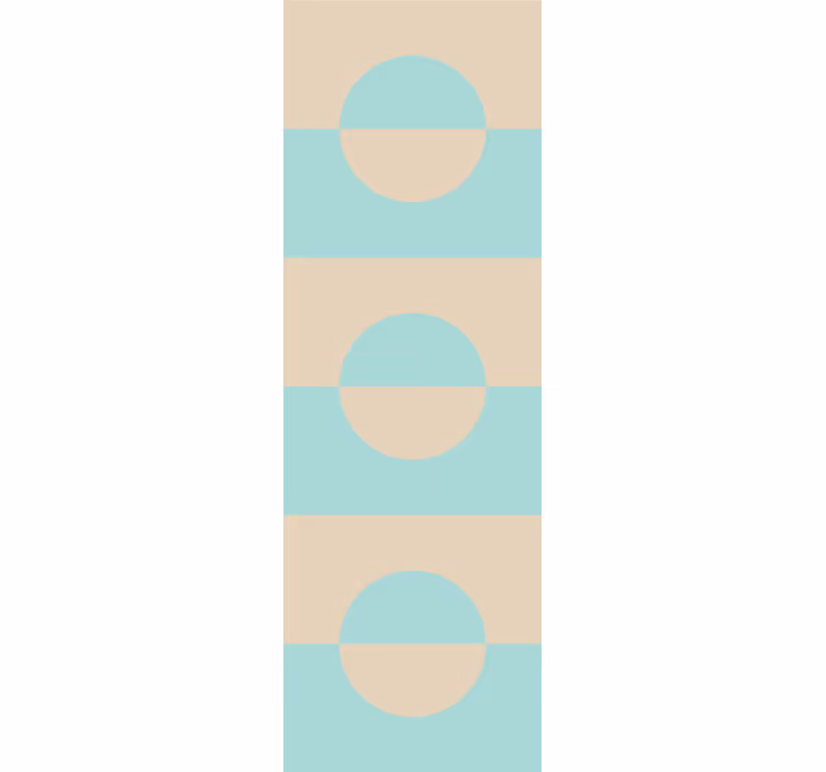 Tenda a rullo moderna a pois blu chiaro e beige con quadrati - TenStickers