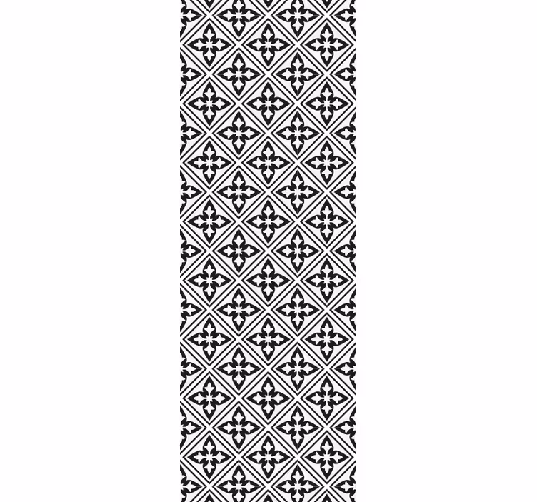 Tenda a rullo nera piastrelle floreali - TenStickers
