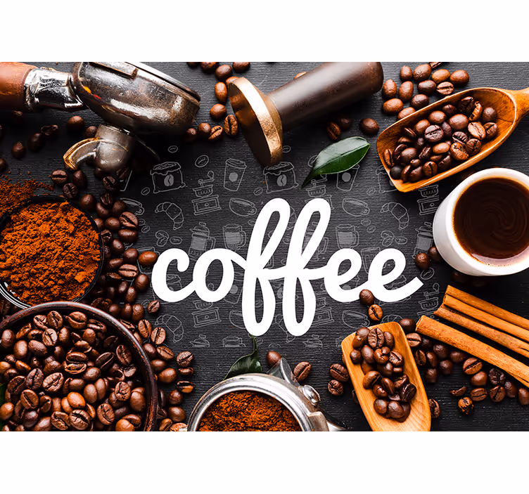 Tenda a rullo cucina ingredienti e utensili caffè - TenStickers