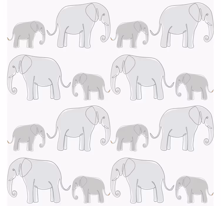 Tenda a rullo grigia elefanti minimalisti - TenStickers